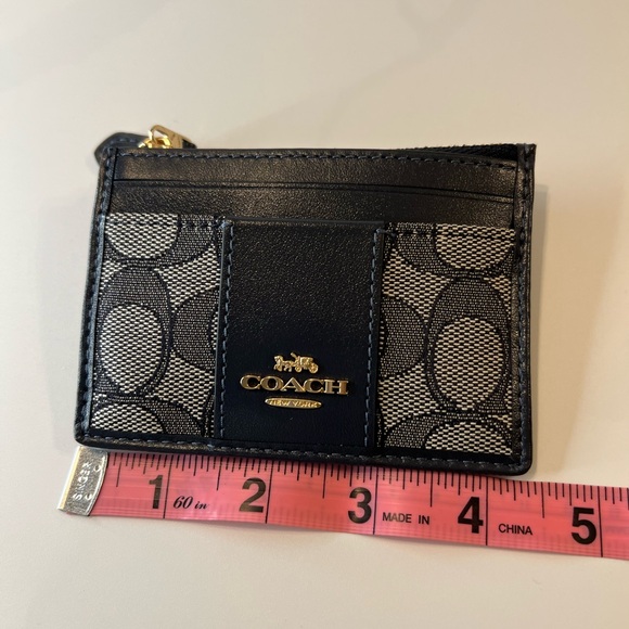 AUTHENTIC NWT COACH MINI ID SKINNY SIGNATURE JACQUARD - Picture 4 of 4